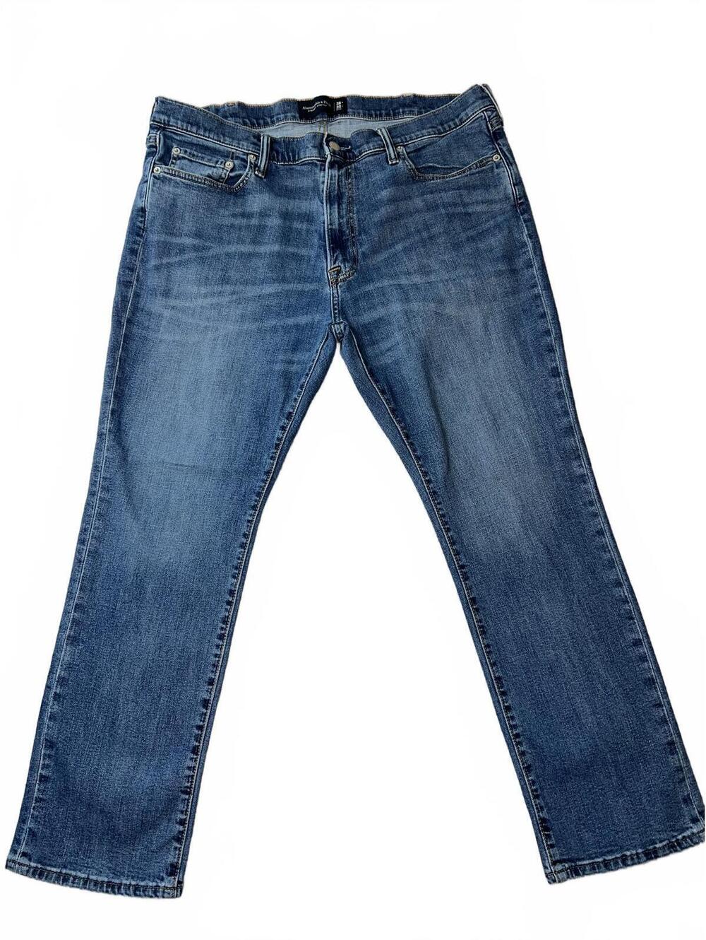 Abercrombie & Fitch Men's Straight Stretch Jeans 38x30 Blue Denim